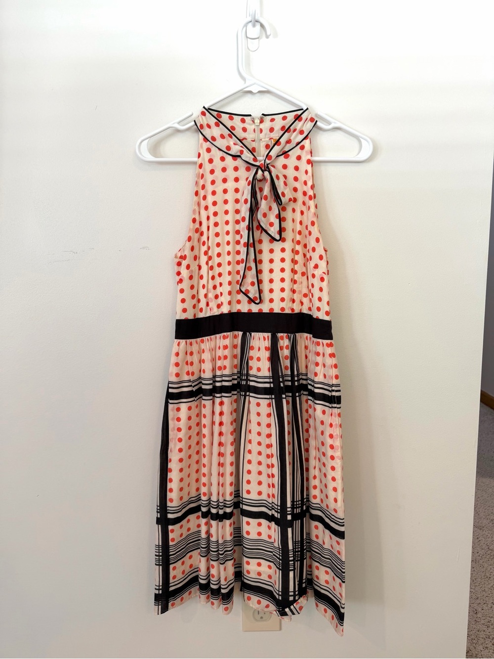 Maeve Anthropologie Star Turn Polka Dot Stripe Archival Dress